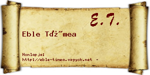 Eble Tímea névjegykártya
